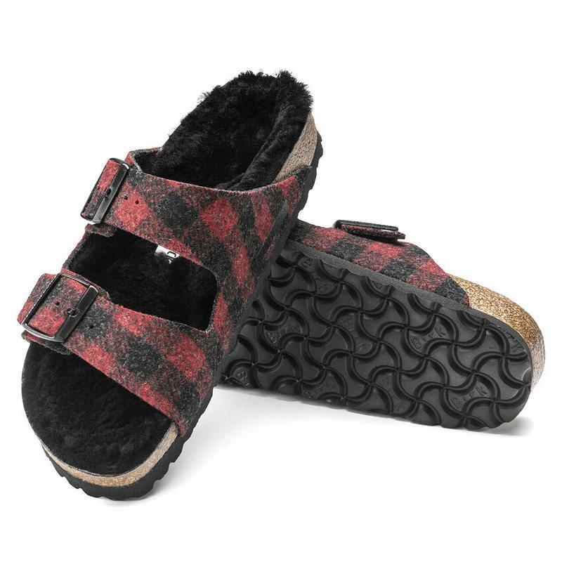 Arizona Birkenstock Shearling Plaid Wool Damske Červené | SK 20LIS